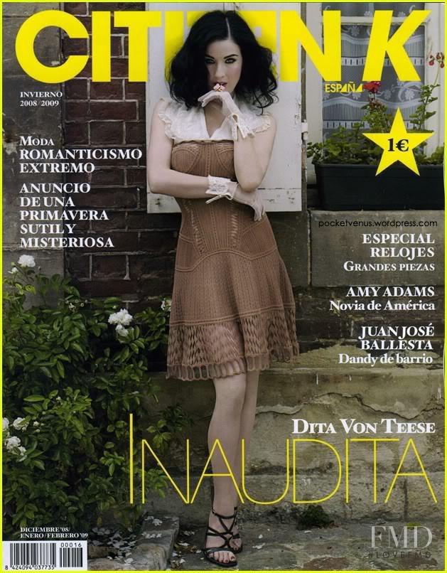 Dita Von Teese featured on the Citizen K Spain cover from December 2008