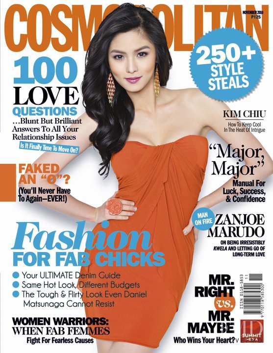 Kim  Chiu featured on the Cosmopolitan Philippines cover from November 2010