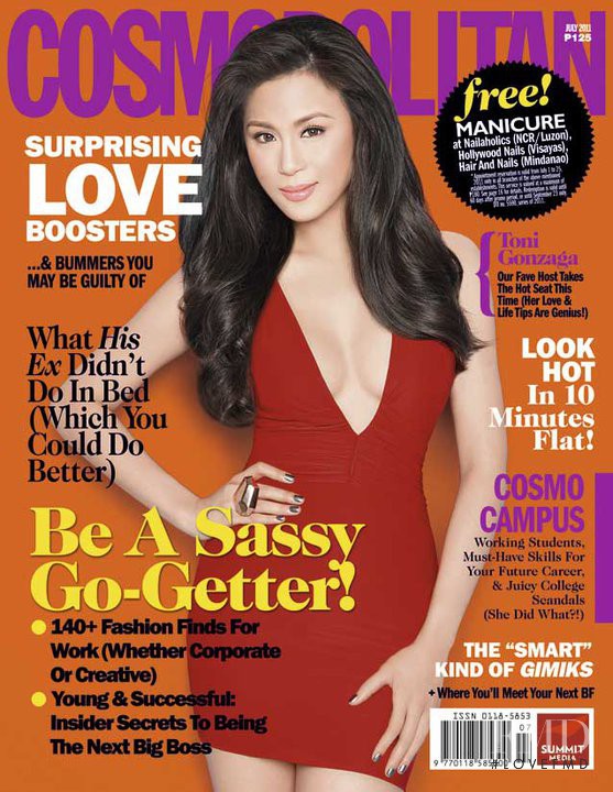 Toni Gonzaga featured on the Cosmopolitan Philippines cover from July 2011