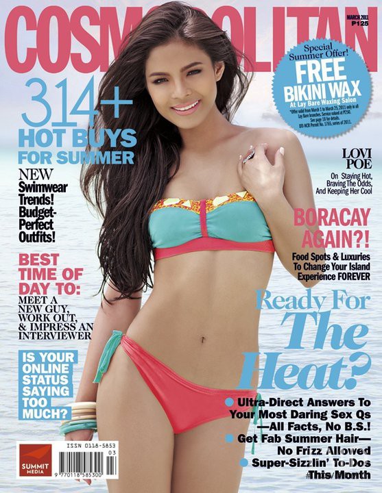 Lovi Poe featured on the Cosmopolitan Philippines cover from March 2011