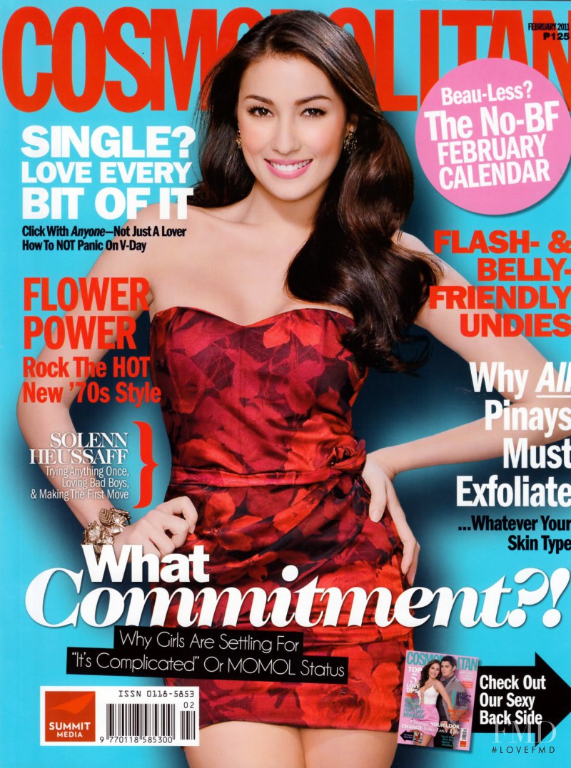 Solenn Heussaff featured on the Cosmopolitan Philippines cover from February 2011