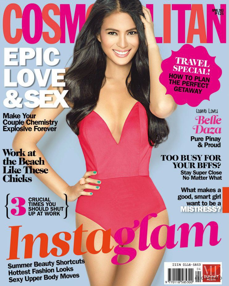 Isabelle Daza featured on the Cosmopolitan Philippines cover from April 2013