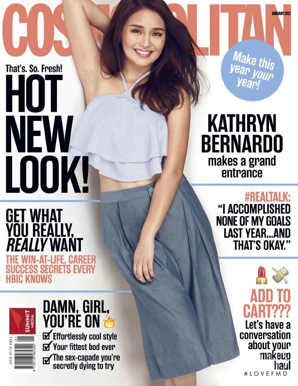 Kathryn Bernardo featured on the Cosmopolitan Philippines cover from January 2017
