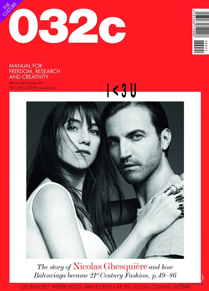 Charlotte Gainsbourg, Nicolas Ghesquière featured on the 032c cover from March 2013