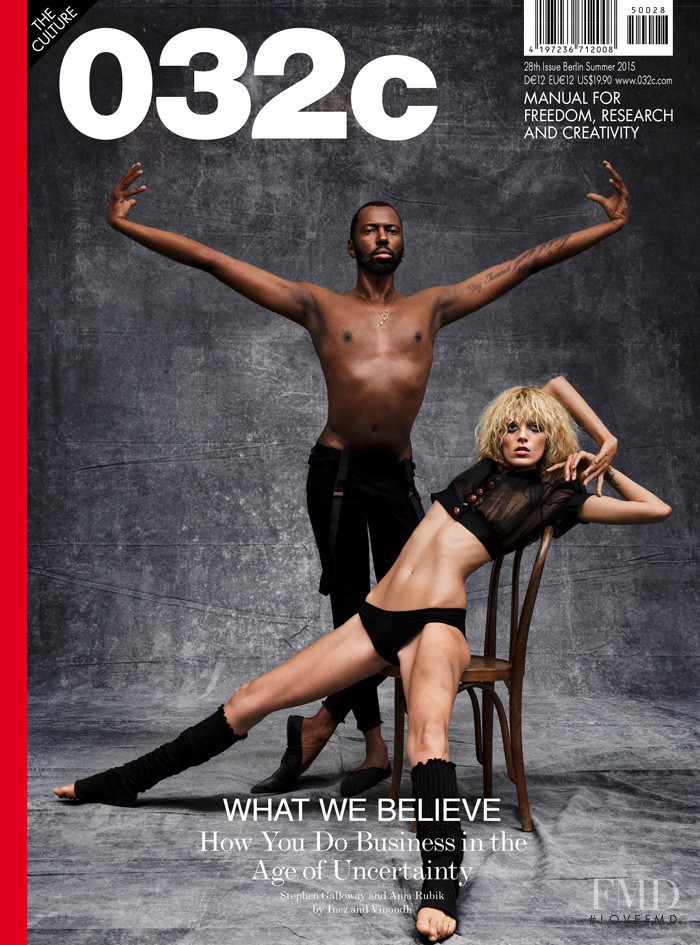 Anja Rubik featured on the 032c cover from June 2015