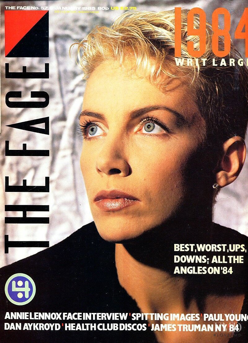 Annie Lennox featured on the The Face cover from January 1985