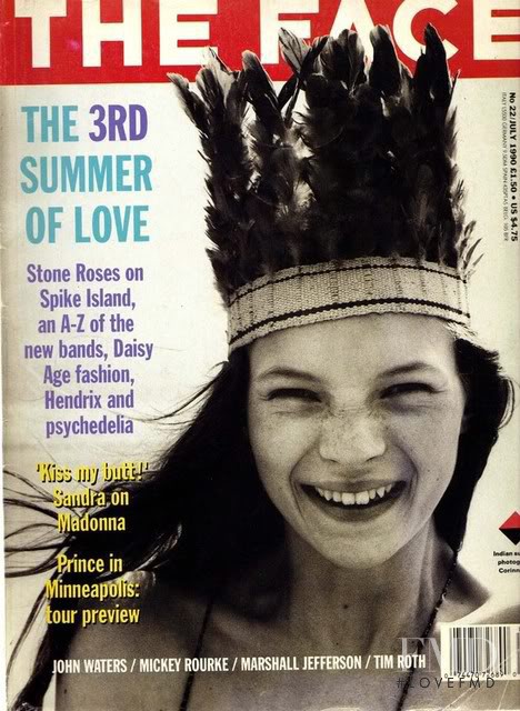 Kate Moss featured on the The Face cover from July 1990