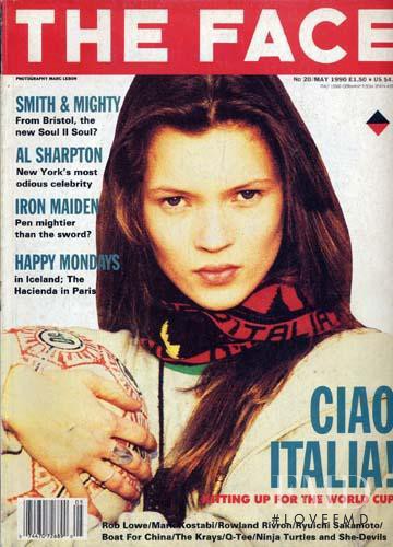 Kate Moss featured on the The Face cover from May 1990