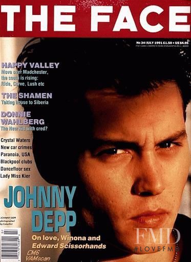 Johnny Depp featured on the The Face cover from July 1991