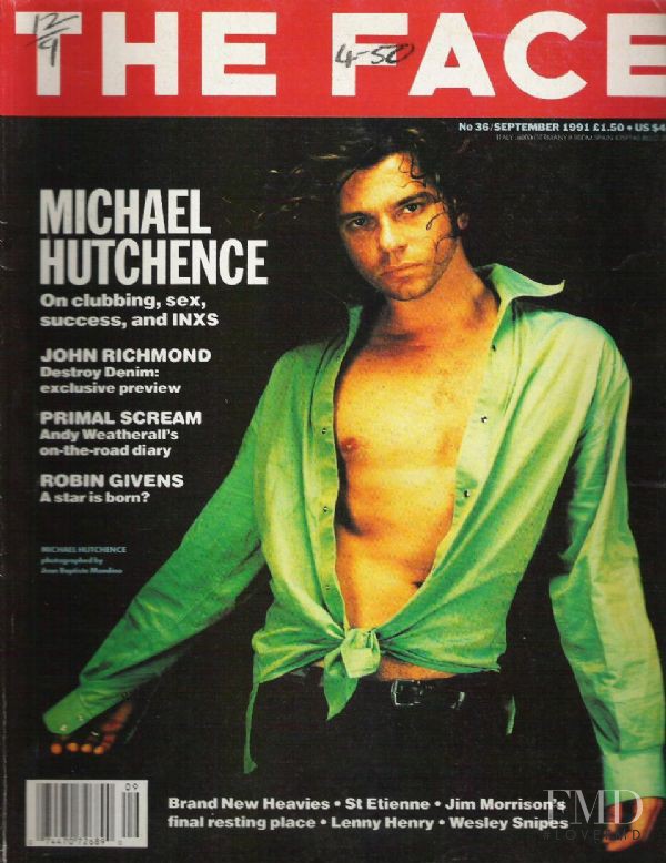 Michael Hutchence featured on the The Face cover from September 1991