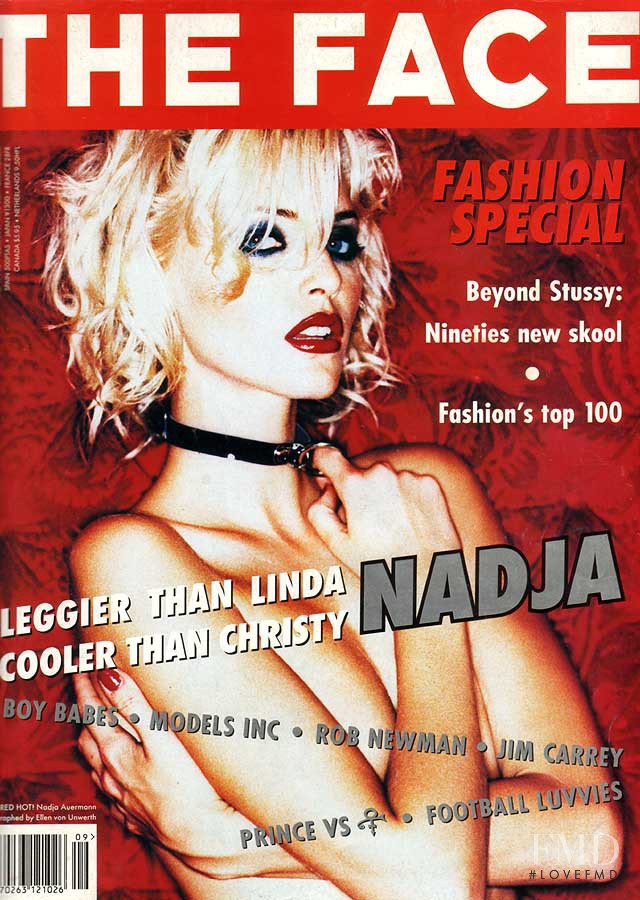 Nadja Auermann featured on the The Face cover from September 1994