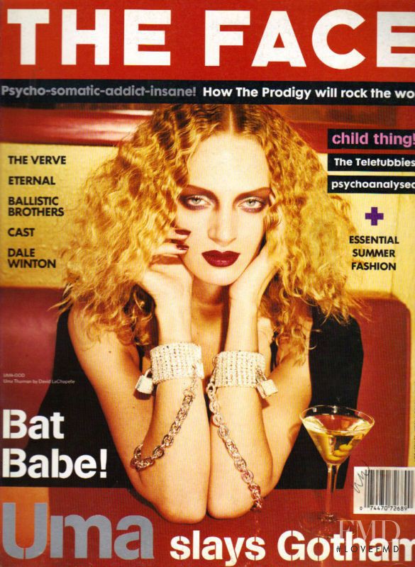 Uma Thurman featured on the The Face cover from July 1997
