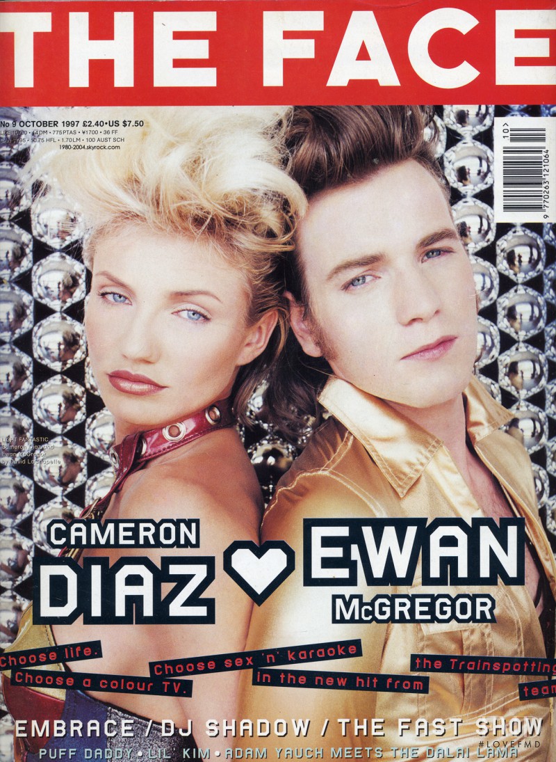 Cameron Diaz & Ewan McGregor featured on the The Face cover from October 1997