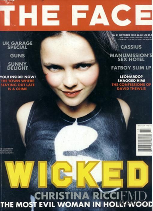 Christina Ricci featured on the The Face cover from October 1998