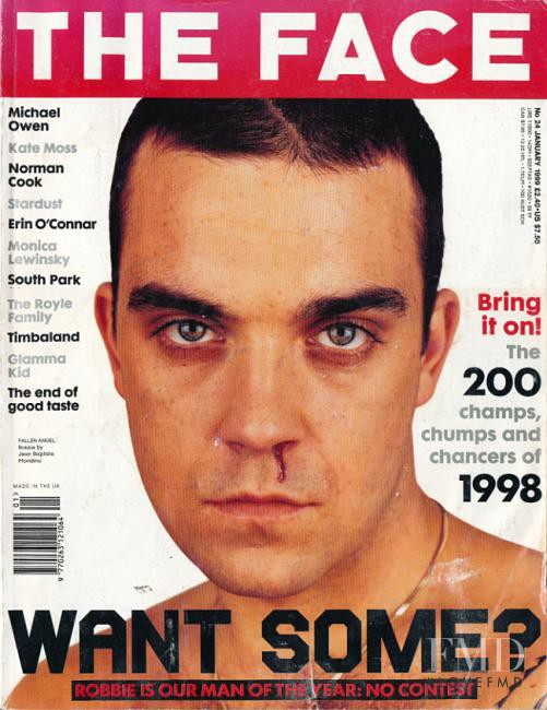 Robbie Williams featured on the The Face cover from January 1999