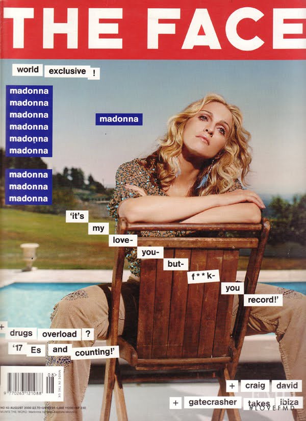 Madonna featured on the The Face cover from August 2000