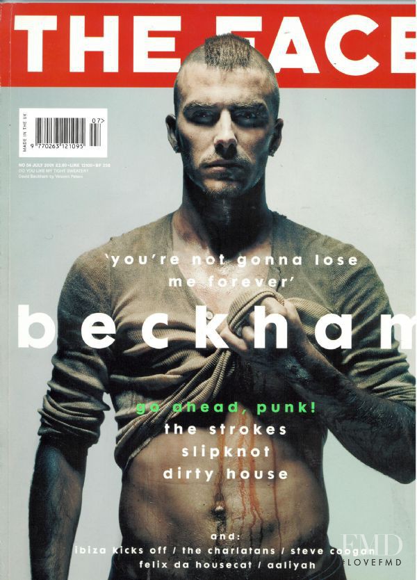 David Backham featured on the The Face cover from July 2001
