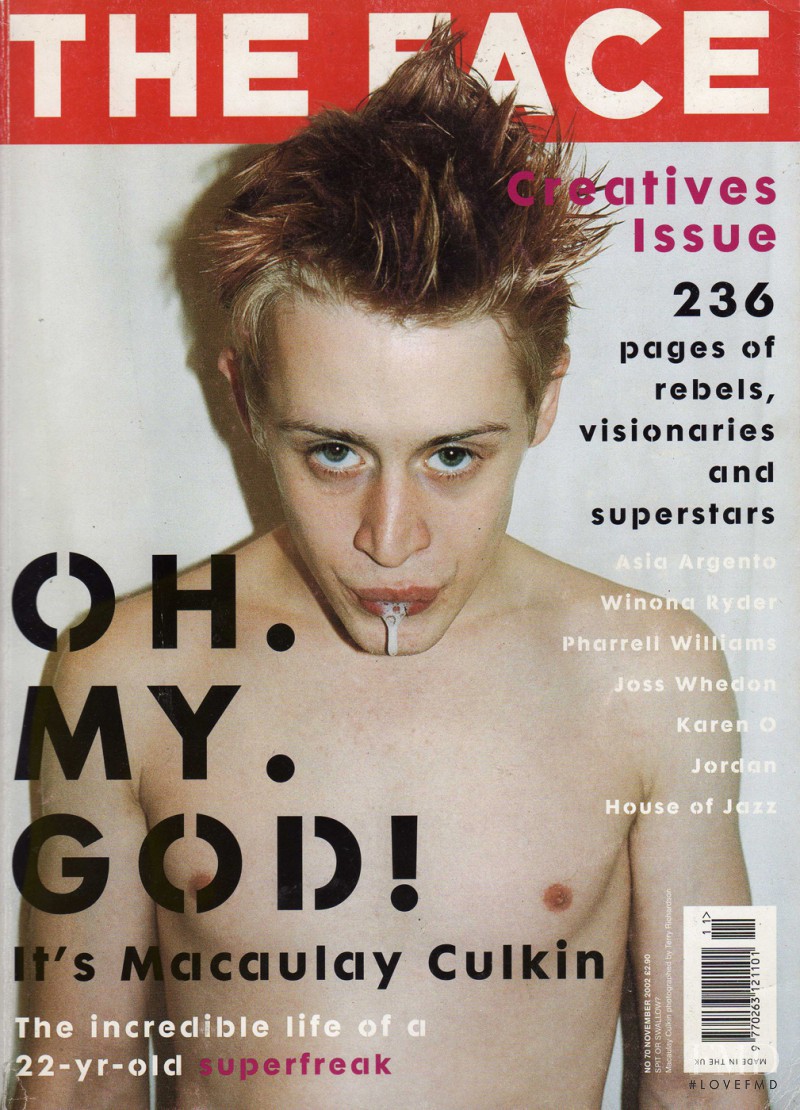 Macaulay Culkin featured on the The Face cover from November 2002