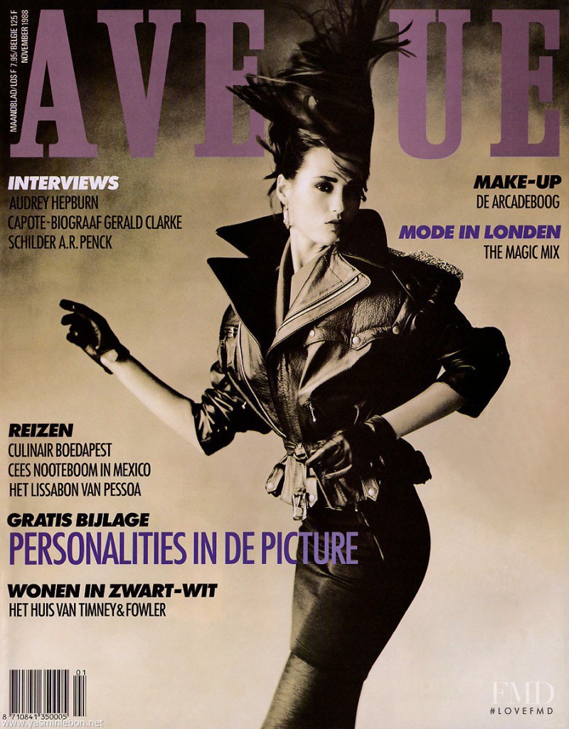 Yasmin Le Bon featured on the Avenue cover from November 1988