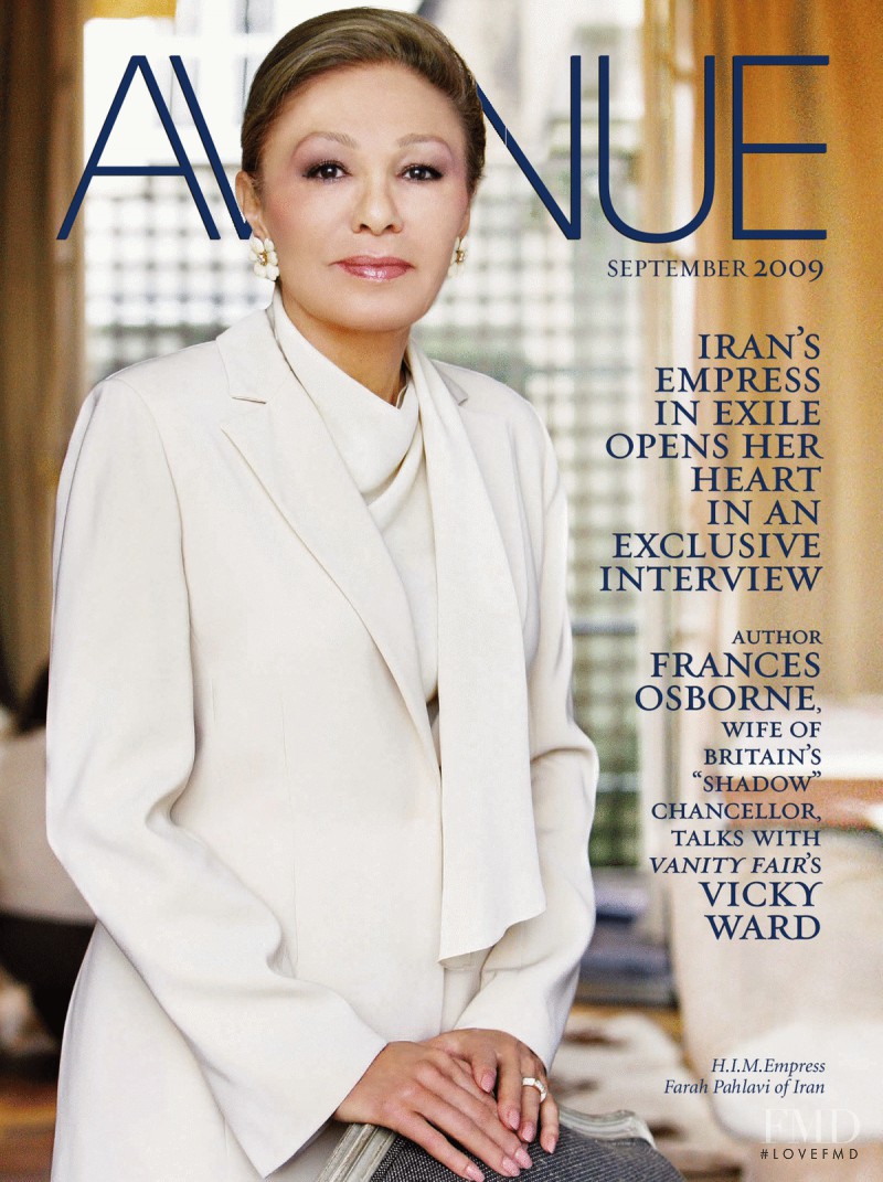 Farah Pahlavi of Iran featured on the Avenue cover from September 2009