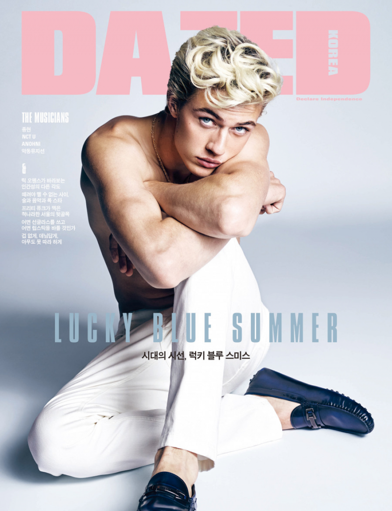 Lucky Blue Smith featured on the Dazed & Confused Korea cover from June 2016