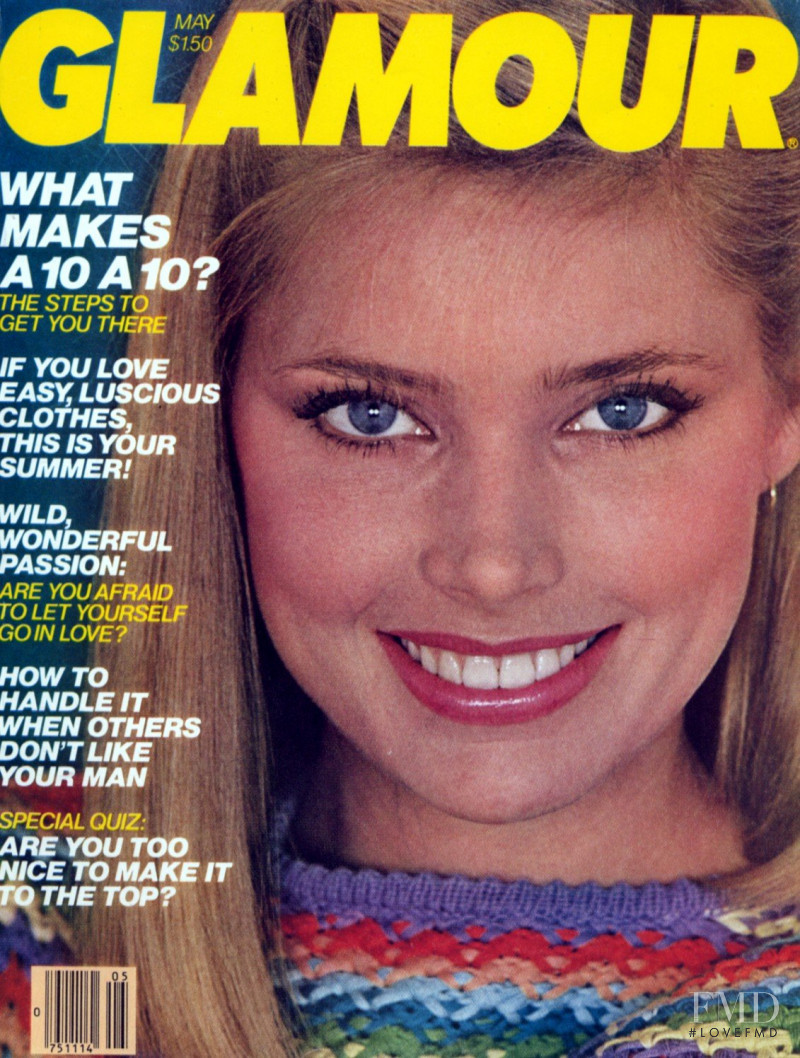 Kelly Emberg featured on the Glamour USA cover from May 1980