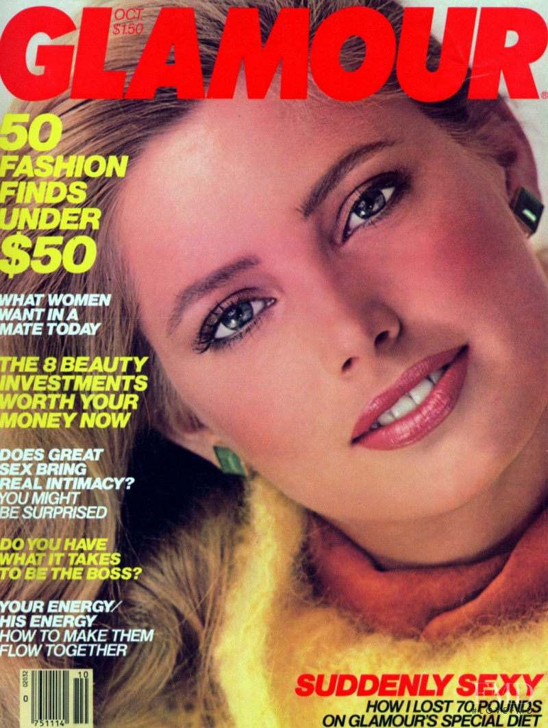 Kelly Emberg featured on the Glamour USA cover from October 1980