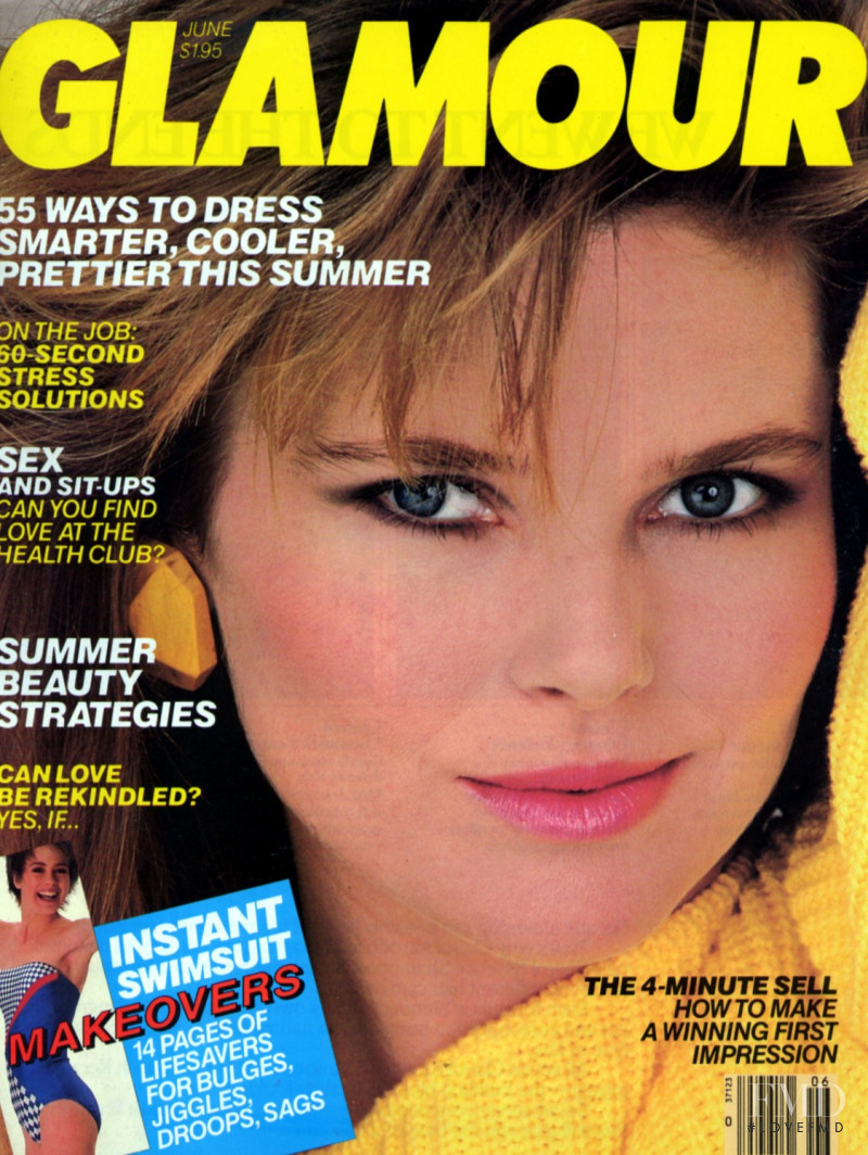 Kelly Emberg featured on the Glamour USA cover from June 1984