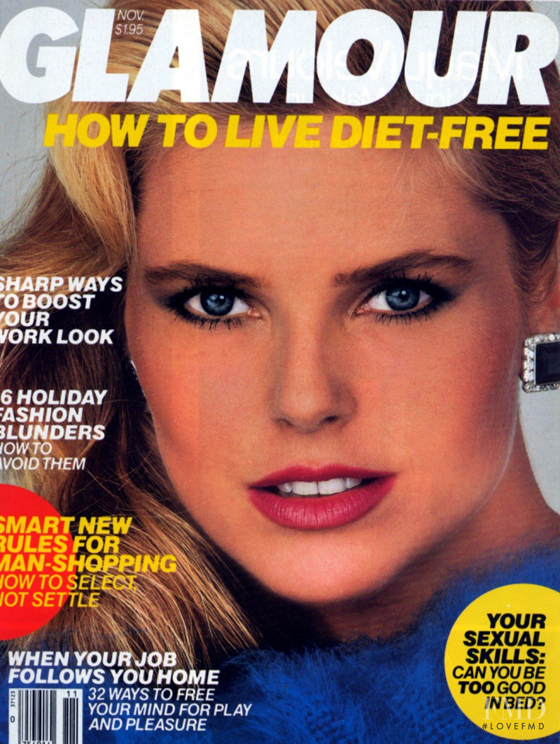 Kelly Emberg featured on the Glamour USA cover from November 1984