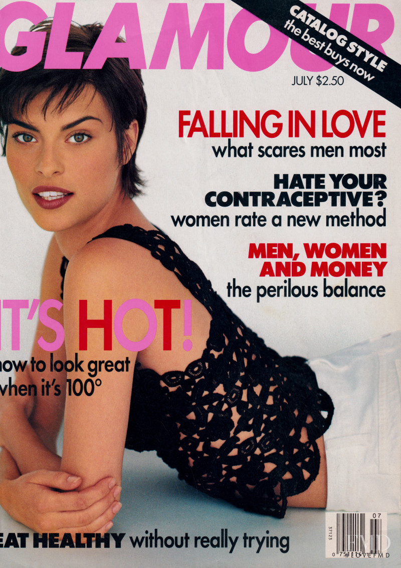 Magali Amadei featured on the Glamour USA cover from July 1994