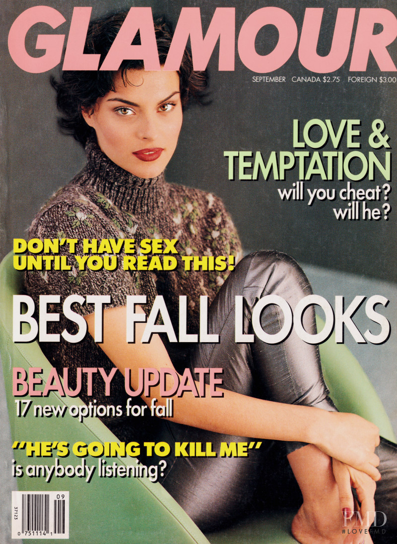 Magali Amadei featured on the Glamour USA cover from September 1994