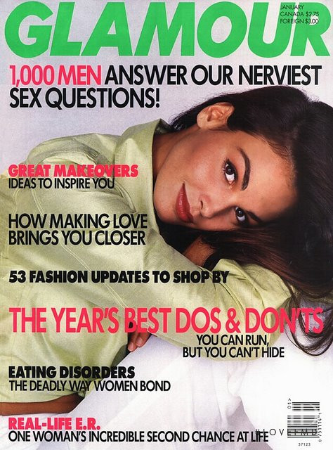 Ines Sastre featured on the Glamour USA cover from January 1996
