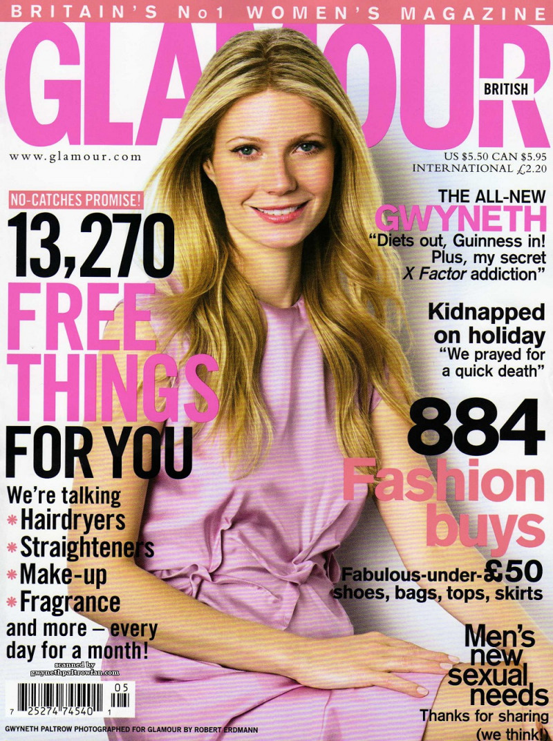 Gwyneth Paltrow featured on the Glamour USA cover from May 2008