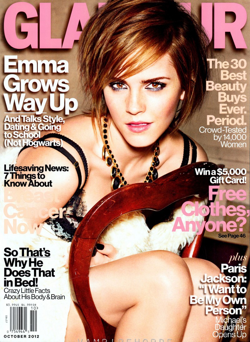 Emma Watson featured on the Glamour USA cover from October 2012