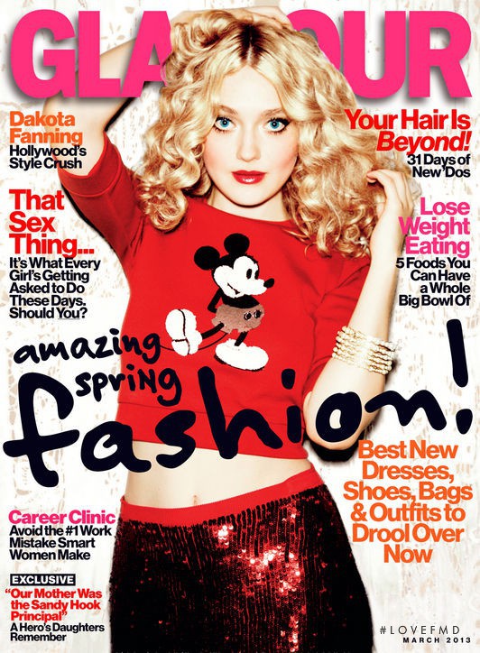 Dakota Fanning featured on the Glamour USA cover from March 2013