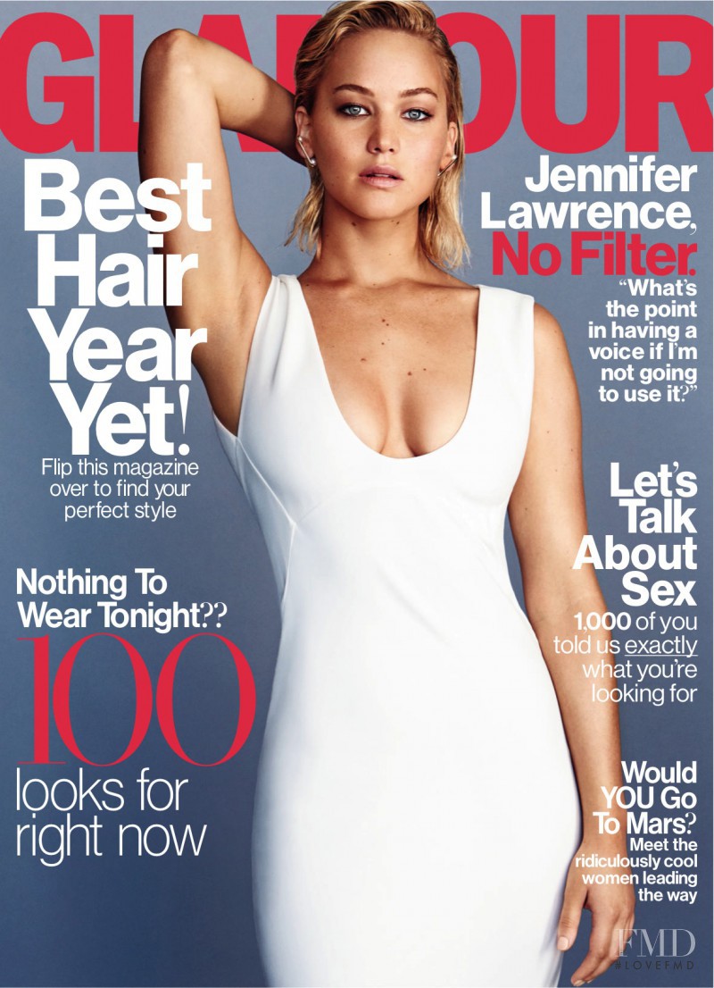 Jennifer Lawrence featured on the Glamour USA cover from February 2016