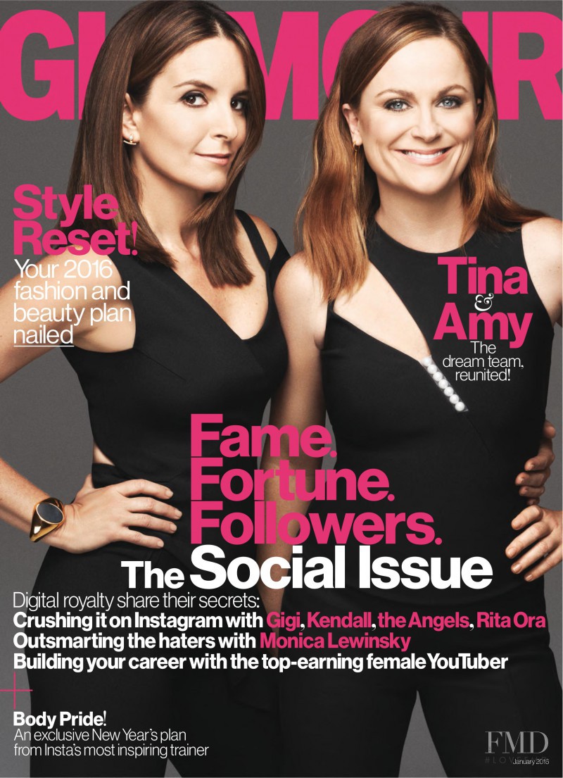 Tina Fey & Amy Poehler featured on the Glamour USA cover from January 2016