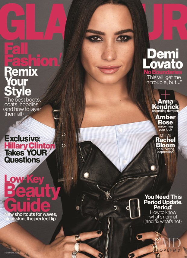Demi Lovato featured on the Glamour USA cover from November 2016