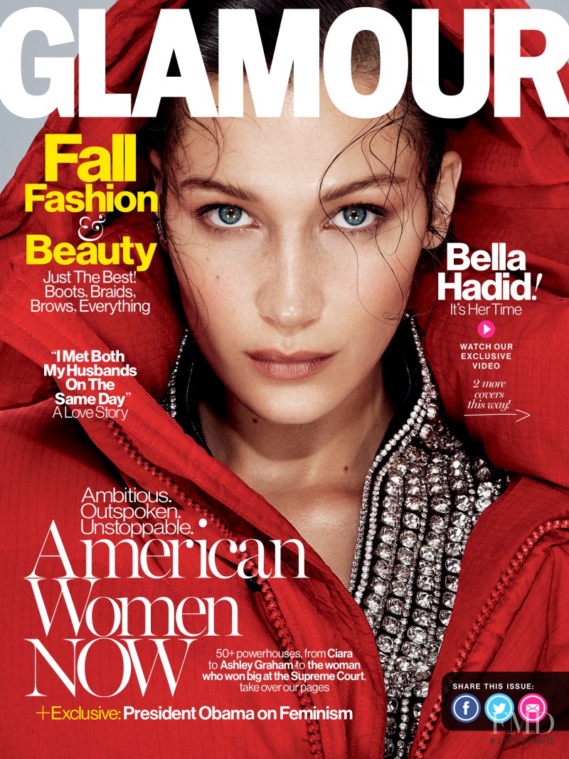 Bella Hadid featured on the Glamour USA cover from September 2016