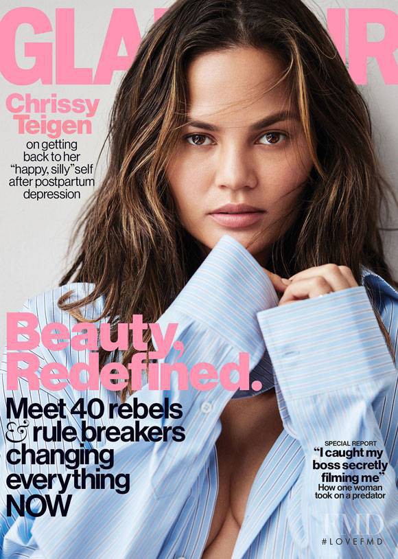 Christine Teigen featured on the Glamour USA cover from April 2017