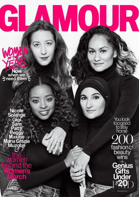 Bob Bland, Carmen Perez, Tamika D. Mallory, Linda Sarsour featured on the Glamour USA cover from December 2017