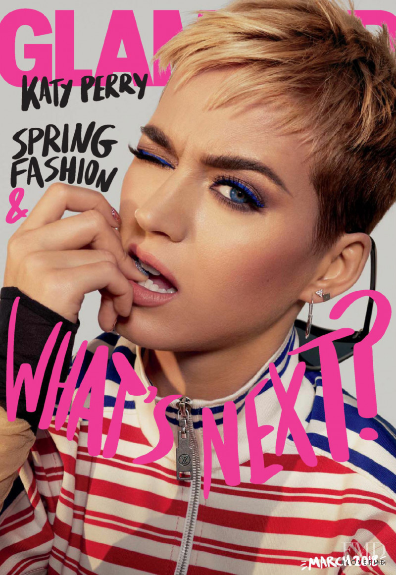 Katy Perry featured on the Glamour USA cover from March 2018