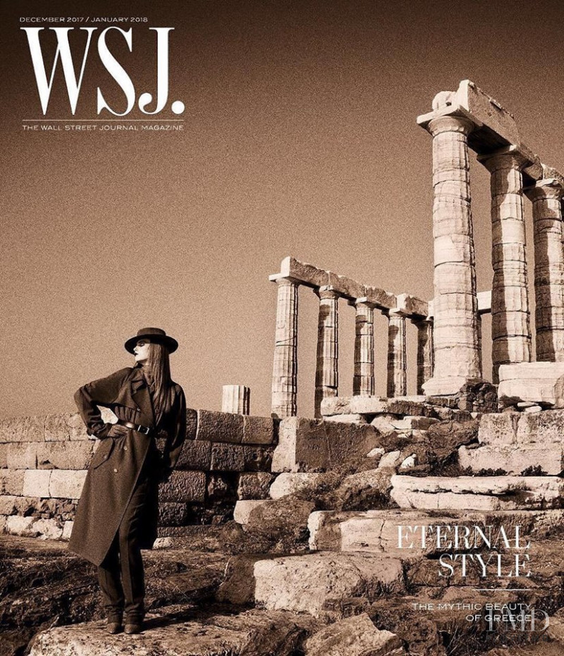 Rianne Van Rompaey featured on the WSJ cover from December 2017