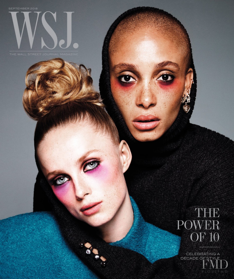 Adwoa Aboah, Rianne Van Rompaey featured on the WSJ cover from September 2018