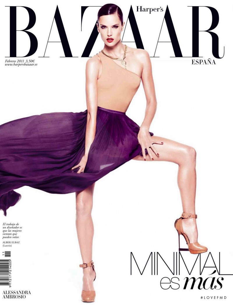 Alessandra Ambrosio featured on the Harper\'s Bazaar Spain cover from February 2011
