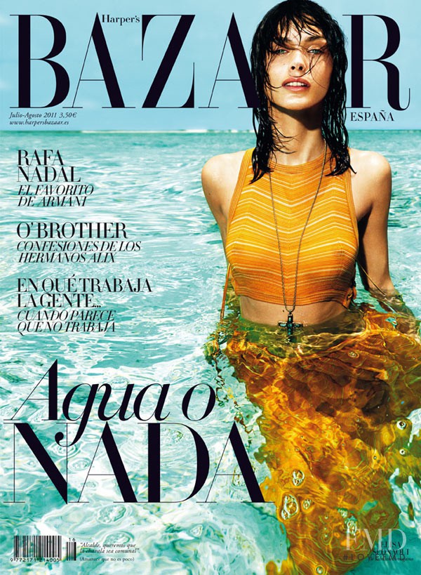 Elisa Sednaoui featured on the Harper\'s Bazaar Spain cover from July 2011