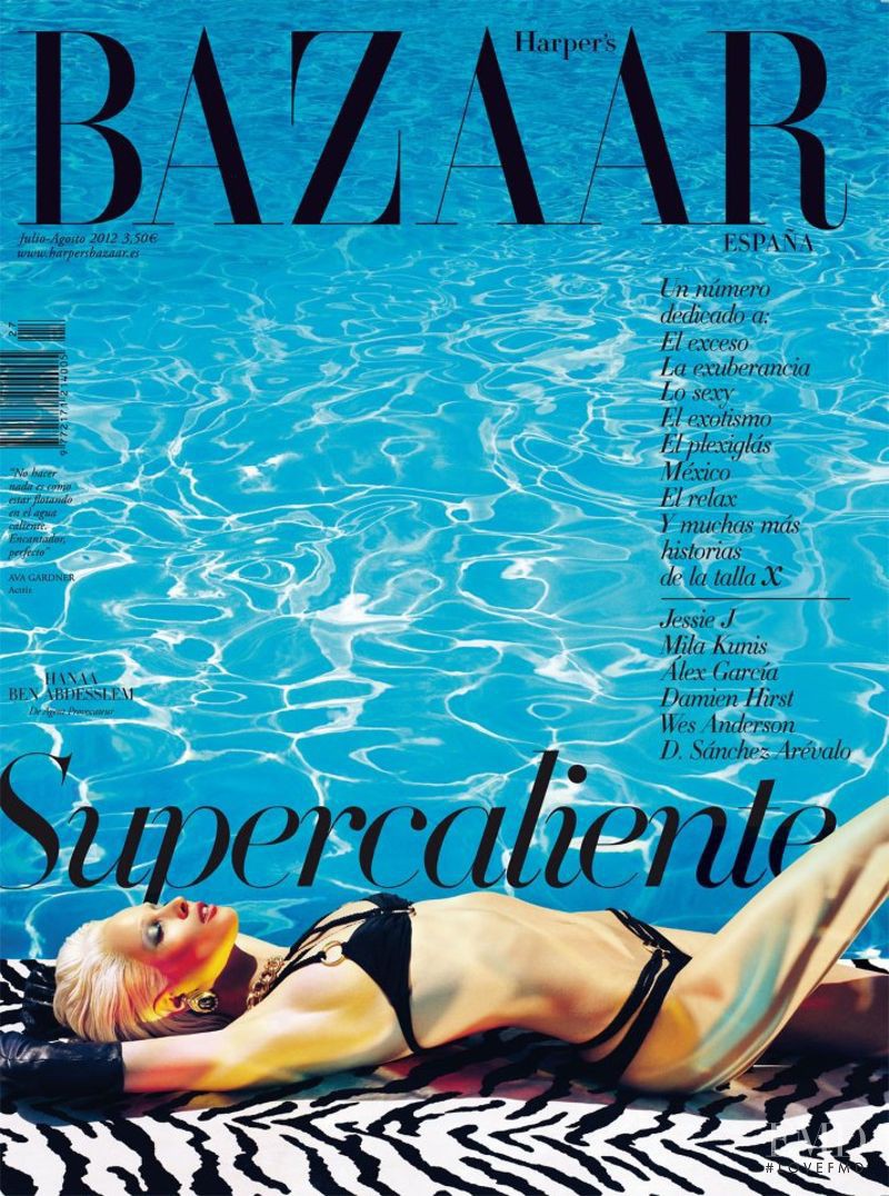 Hanaa Ben Abdesslem featured on the Harper\'s Bazaar Spain cover from July 2012