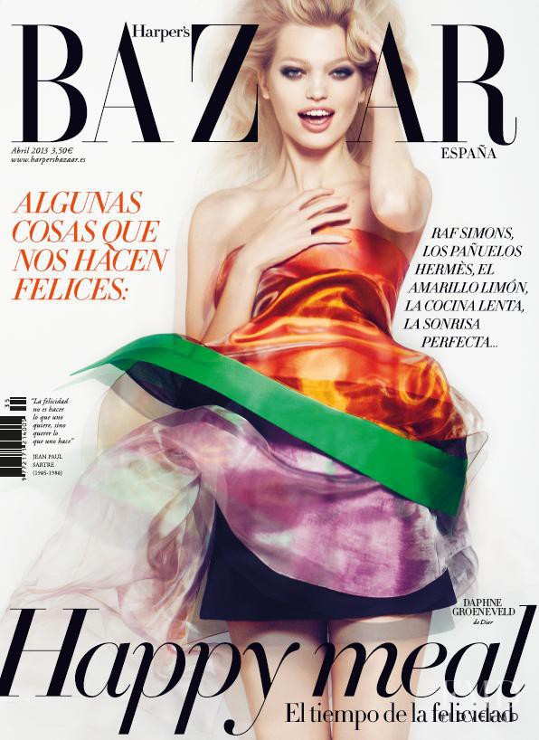 Daphne Groeneveld featured on the Harper\'s Bazaar Spain cover from April 2013
