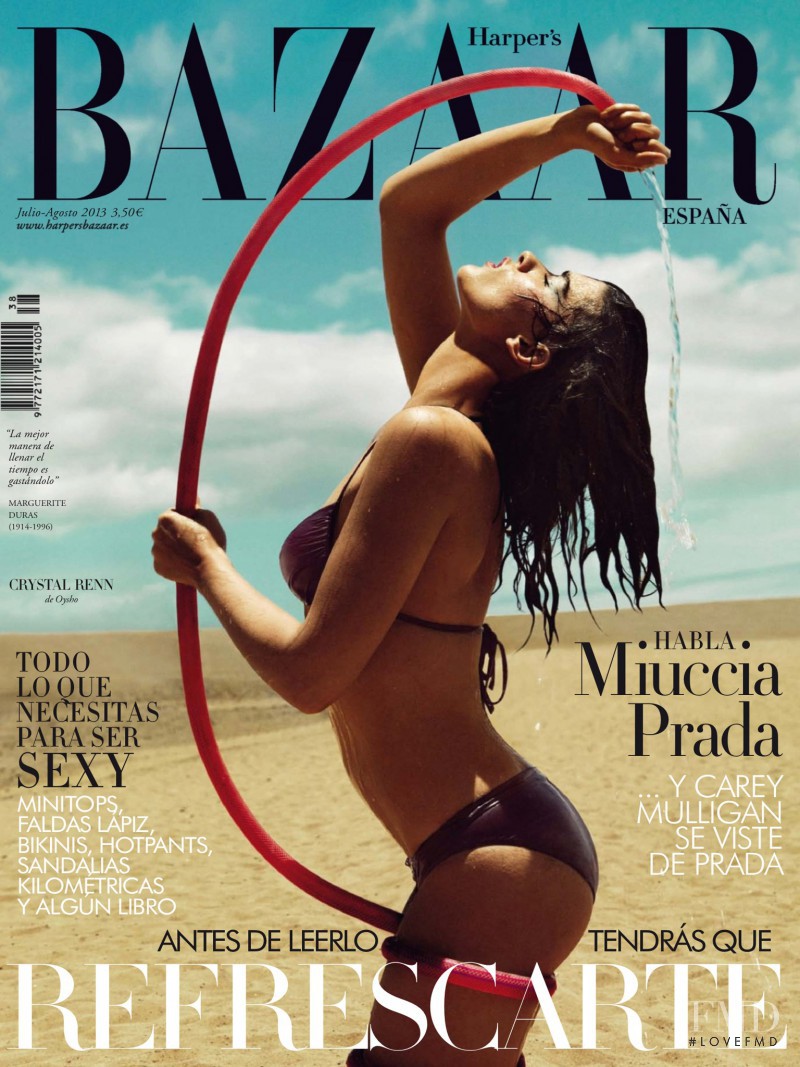Crystal Renn featured on the Harper\'s Bazaar Spain cover from July 2013