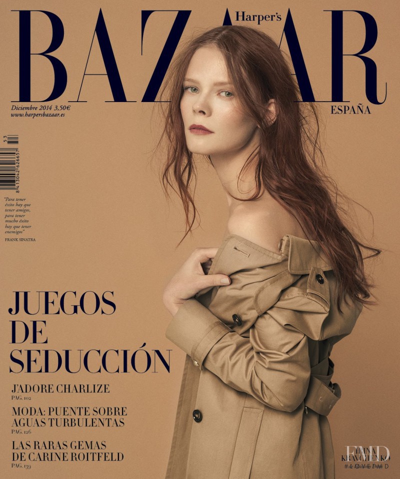 Irina Kravchenko featured on the Harper\'s Bazaar Spain cover from December 2014